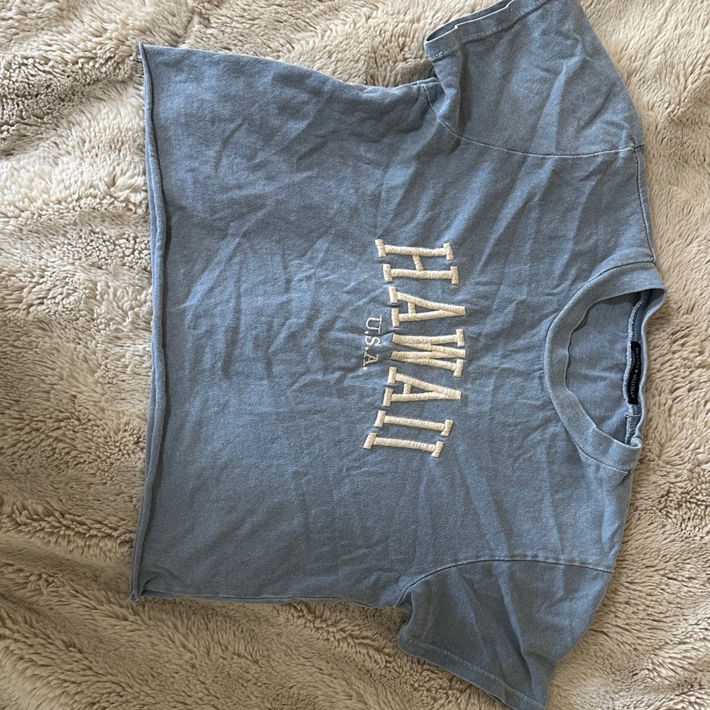 Brandy Melville Light Blue "HAWAII" Short Sleeve Tee
